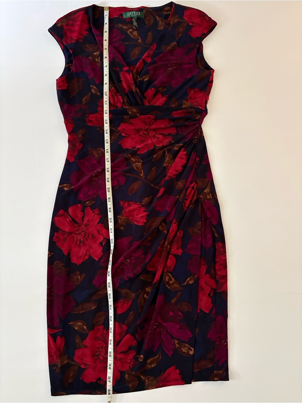 Lauren Ralph Lauren Red Floral Midi Dress - Picture 10 of 12